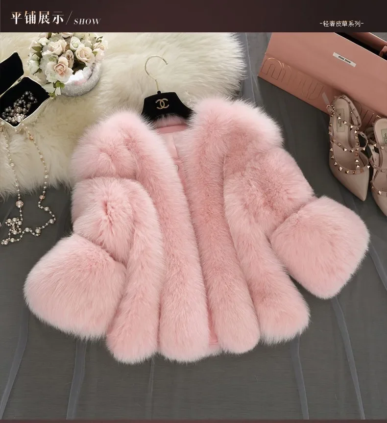 Winter Fur Coat Women Clothing Patchwork Faux Fur Jacket Luxury Brand Cropped Jackets Streetwear Warm Thick Short Tops New