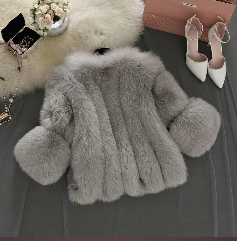 Winter Fur Coat Women Clothing Patchwork Faux Fur Jacket Luxury Brand Cropped Jackets Streetwear Warm Thick Short Tops New