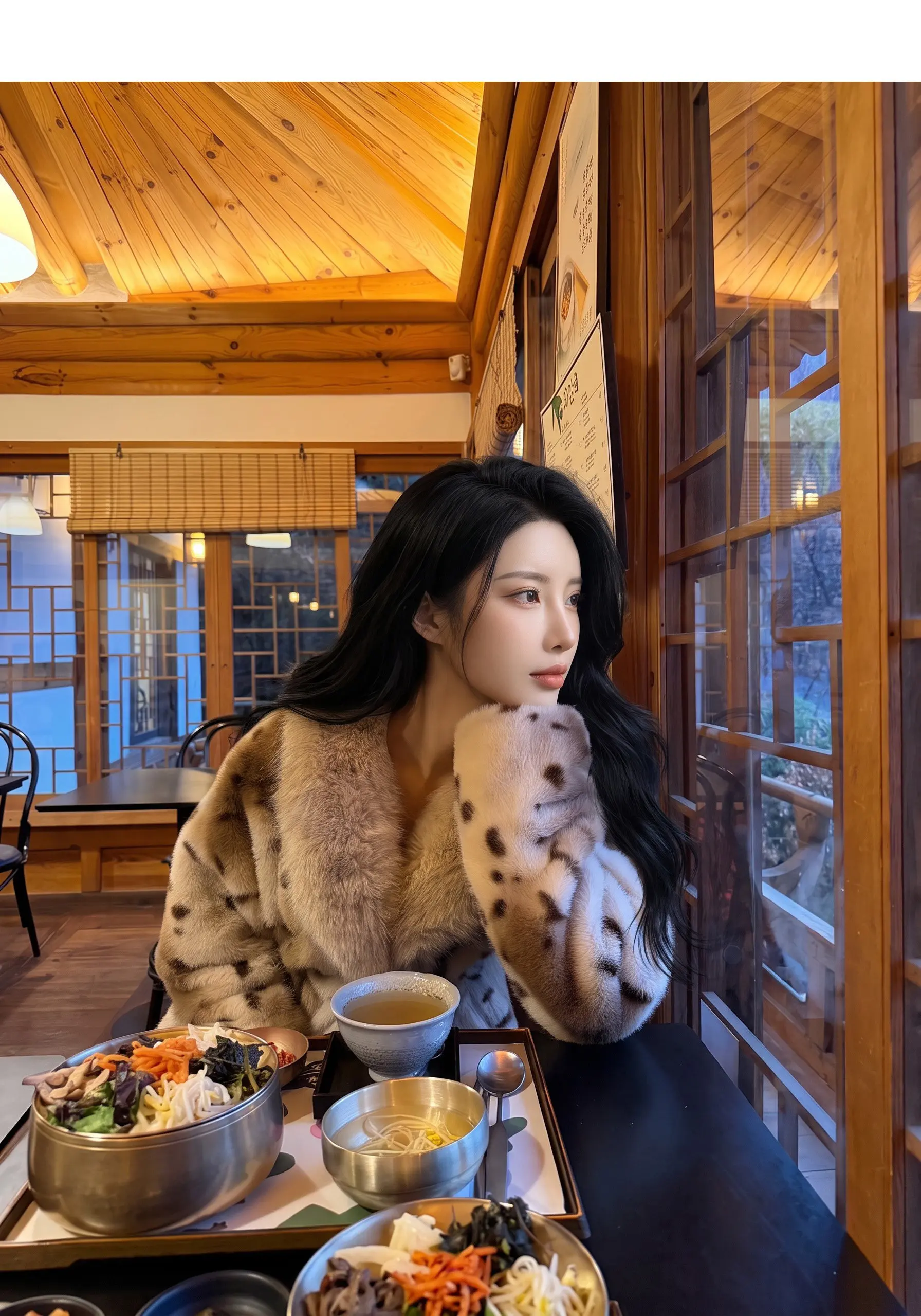 Autumn Winter Women Lapel Collar Leopard Faux Mink Fur Coat Adjustable Rope Waist Long Sleeve Warm Jacket Outerwear