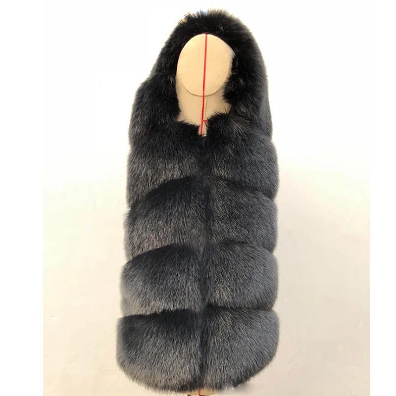 HJQJLJLS 2022 Winter Women Long Faux Fur Vest Gilet Female Sleeveless Fluffy Faux Fur Coat Jacket Fuzzy Coat Elegant Outerwear