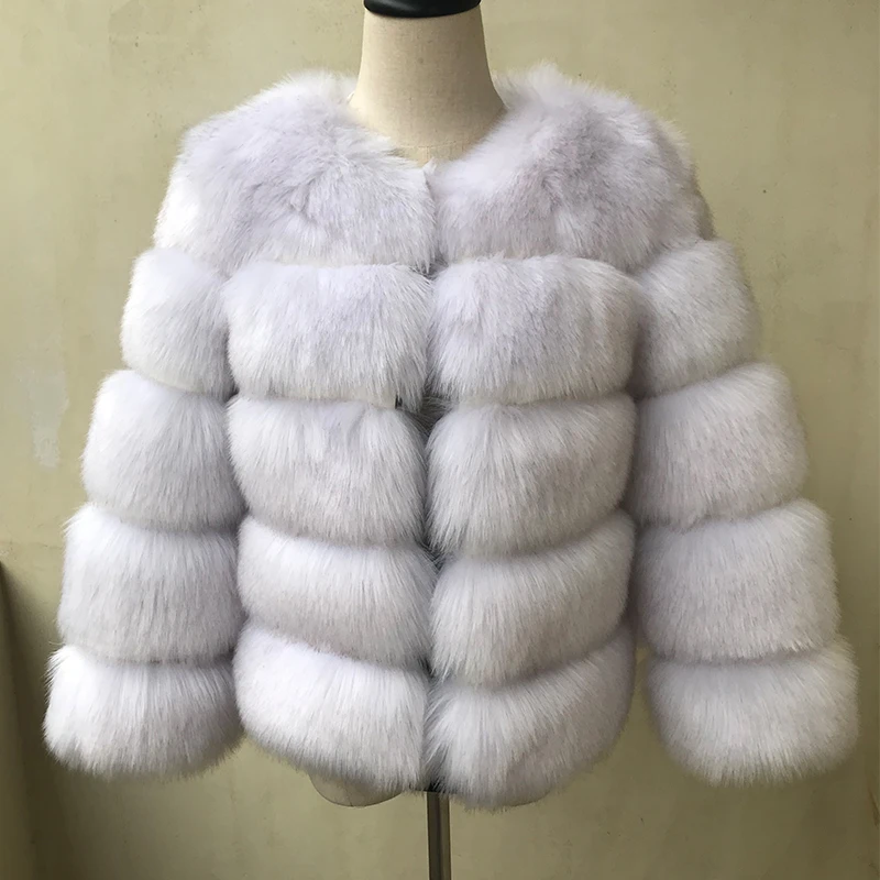 HJQJLJLS 2023 Winter New Fashion Women Faux Fur Coat Female Black Elegant Fluffy Thick Warm Artificial Fox Fur Jacket Outerwear