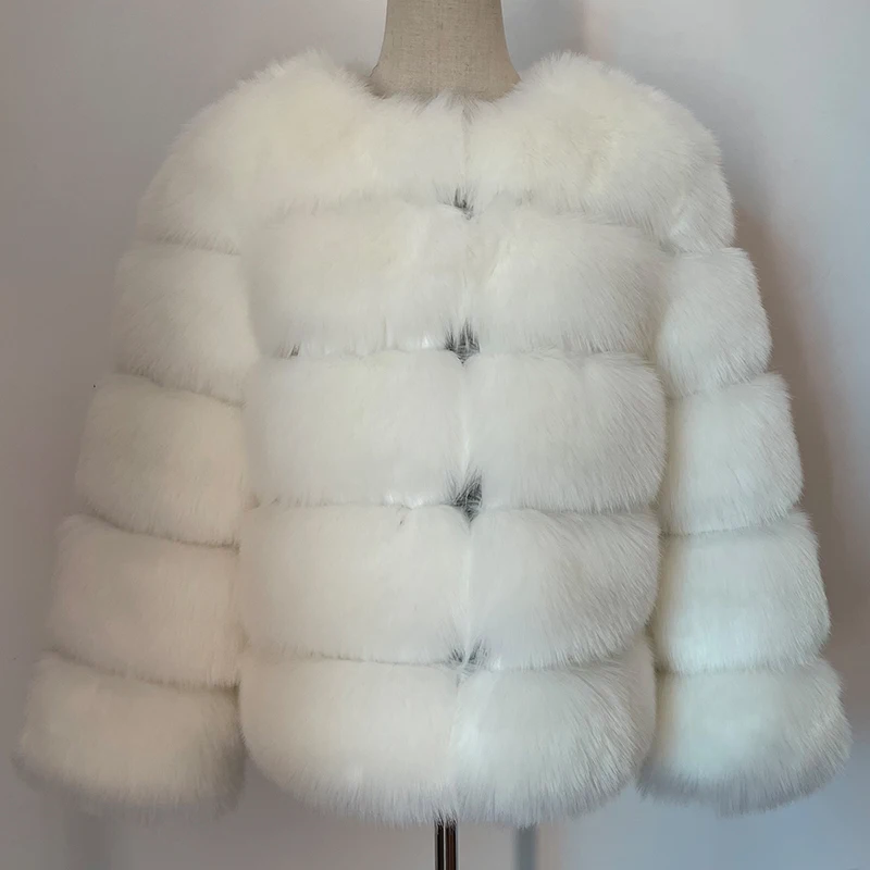 HJQJLJLS 2023 Winter New Fashion Women Faux Fur Coat Female Black Elegant Fluffy Thick Warm Artificial Fox Fur Jacket Outerwear
