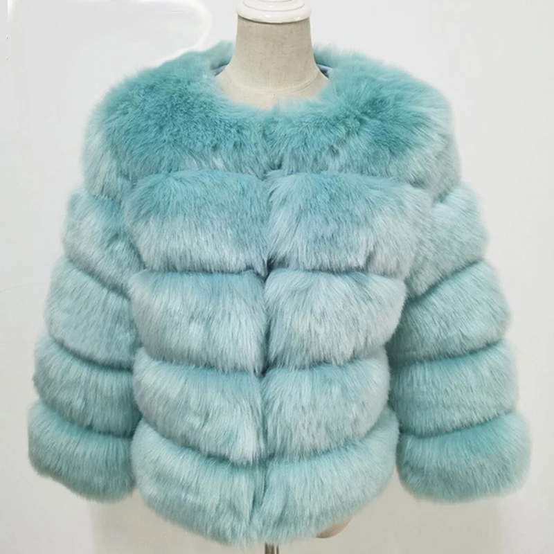 HJQJLJLS 2023 Winter New Fashion Women Faux Fur Coat Female Black Elegant Fluffy Thick Warm Artificial Fox Fur Jacket Outerwear