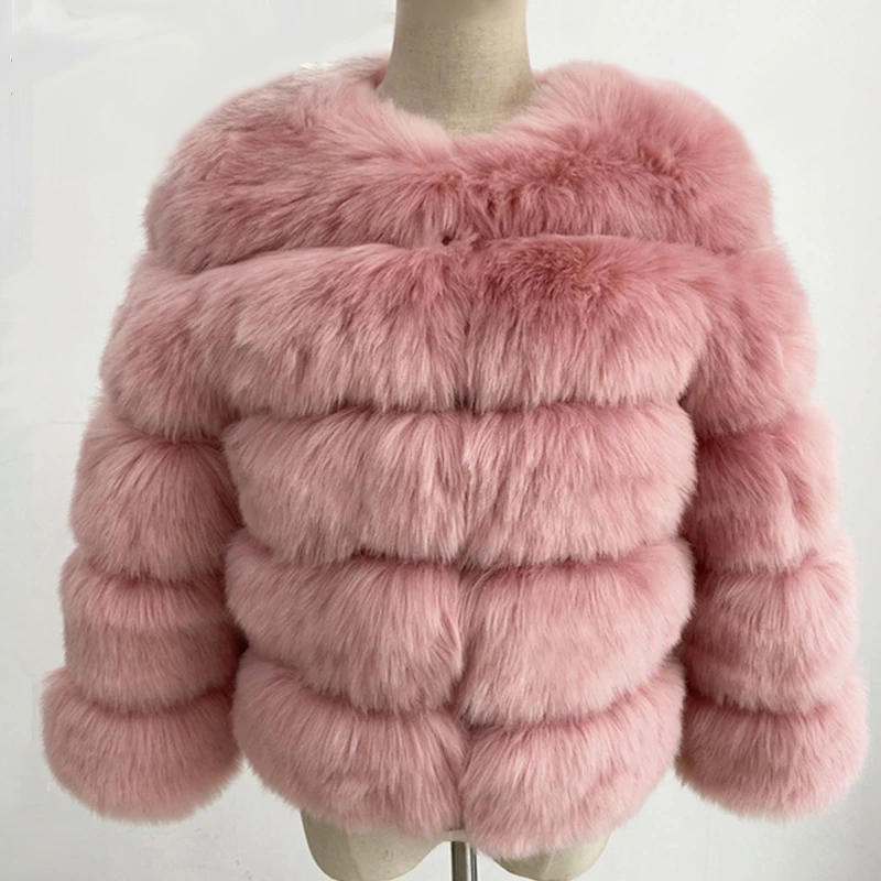 HJQJLJLS 2023 Winter New Fashion Women Faux Fur Coat Female Black Elegant Fluffy Thick Warm Artificial Fox Fur Jacket Outerwear