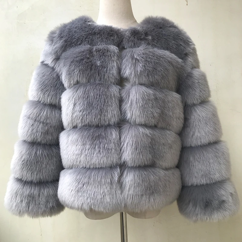 HJQJLJLS 2023 Winter New Fashion Women Faux Fur Coat Female Black Elegant Fluffy Thick Warm Artificial Fox Fur Jacket Outerwear