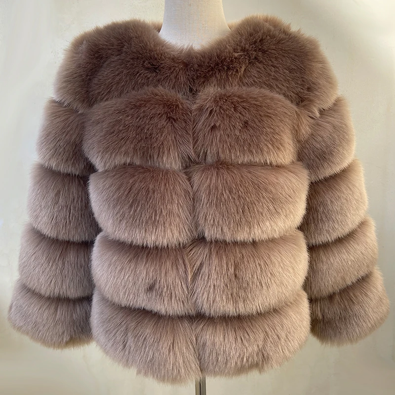 HJQJLJLS 2023 Winter New Fashion Women Faux Fur Coat Female Black Elegant Fluffy Thick Warm Artificial Fox Fur Jacket Outerwear