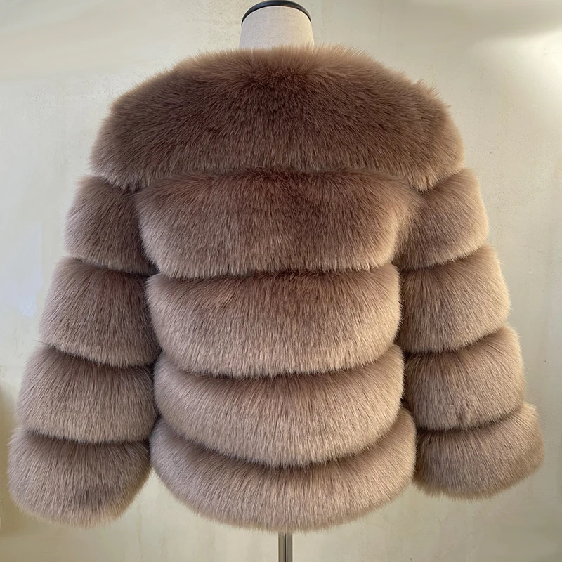 HJQJLJLS 2023 Winter New Fashion Women Faux Fur Coat Female Black Elegant Fluffy Thick Warm Artificial Fox Fur Jacket Outerwear