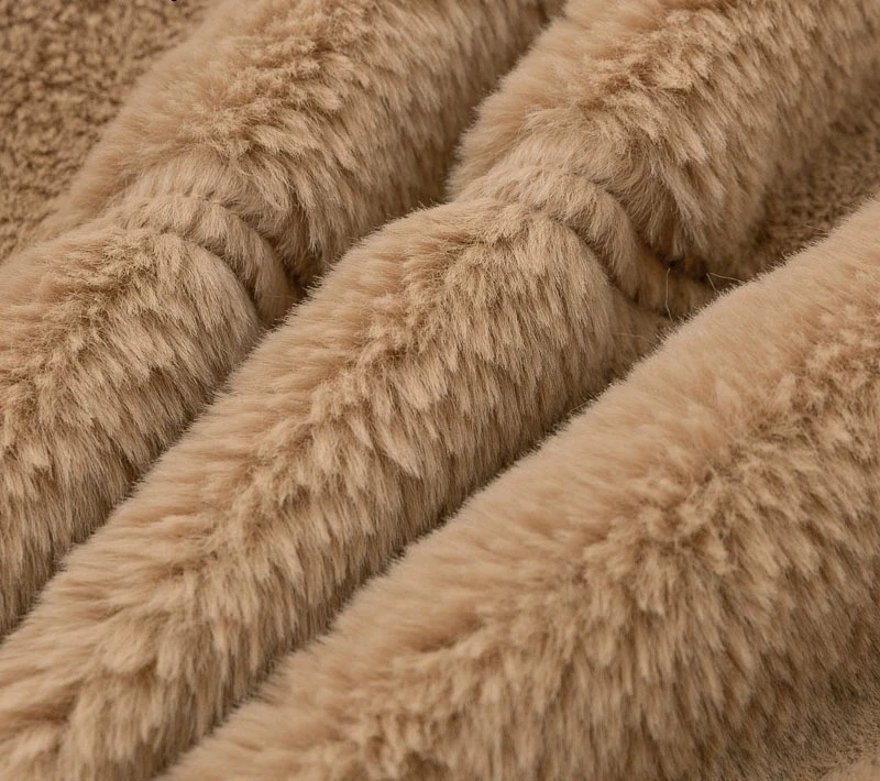 New Faux Rabbit Fur Coat for Women,Zipper Jacket,Turn-down Collar Outwear,Thick,Autumn and Winter,2026