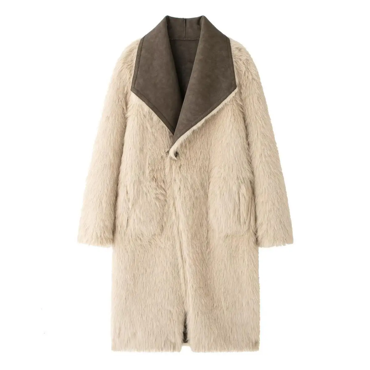 Women's Double-Sided Faux Fur Coat European And American Style Long Jacket for Autumn Winter New Fashion Item