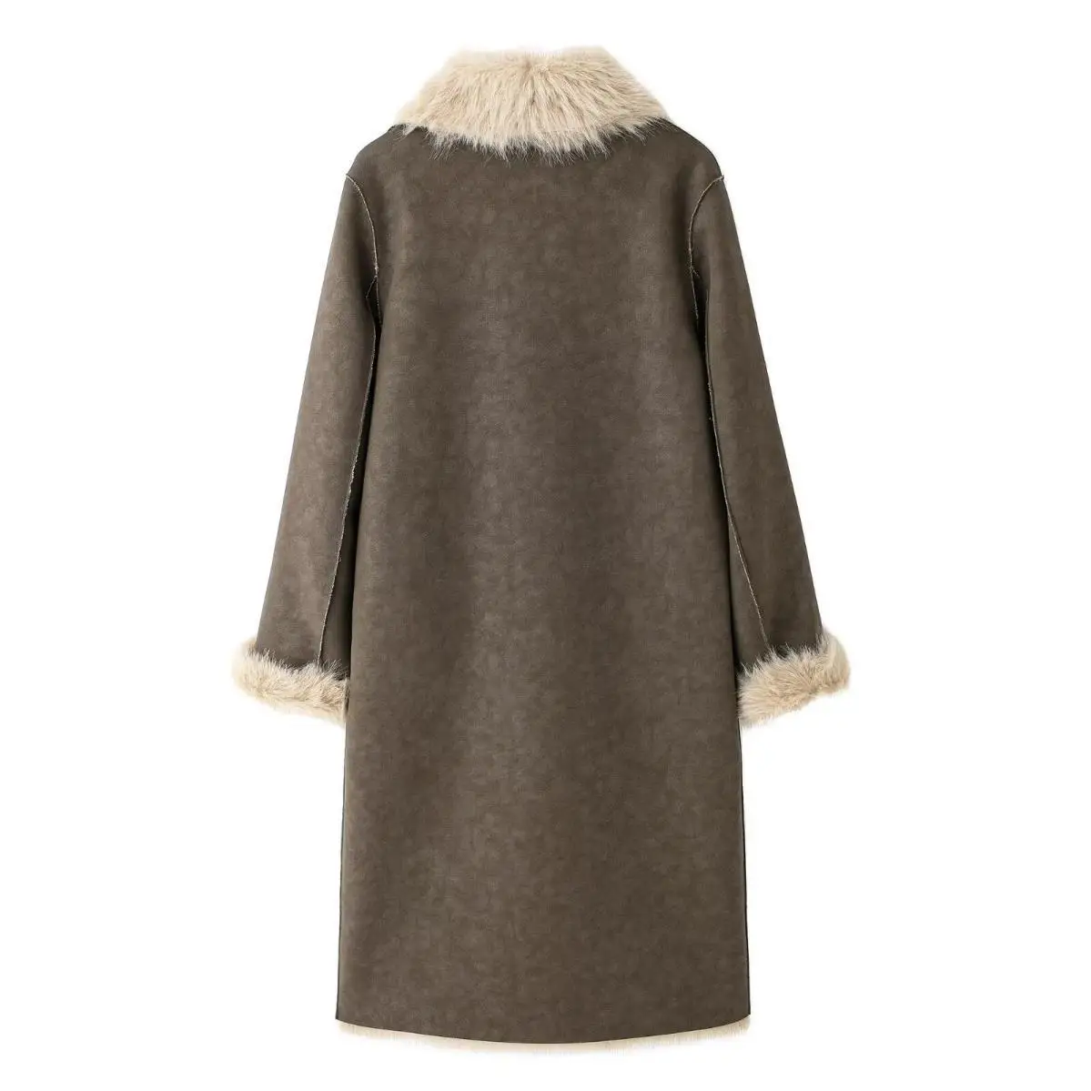 Women's Double-Sided Faux Fur Coat European And American Style Long Jacket for Autumn Winter New Fashion Item