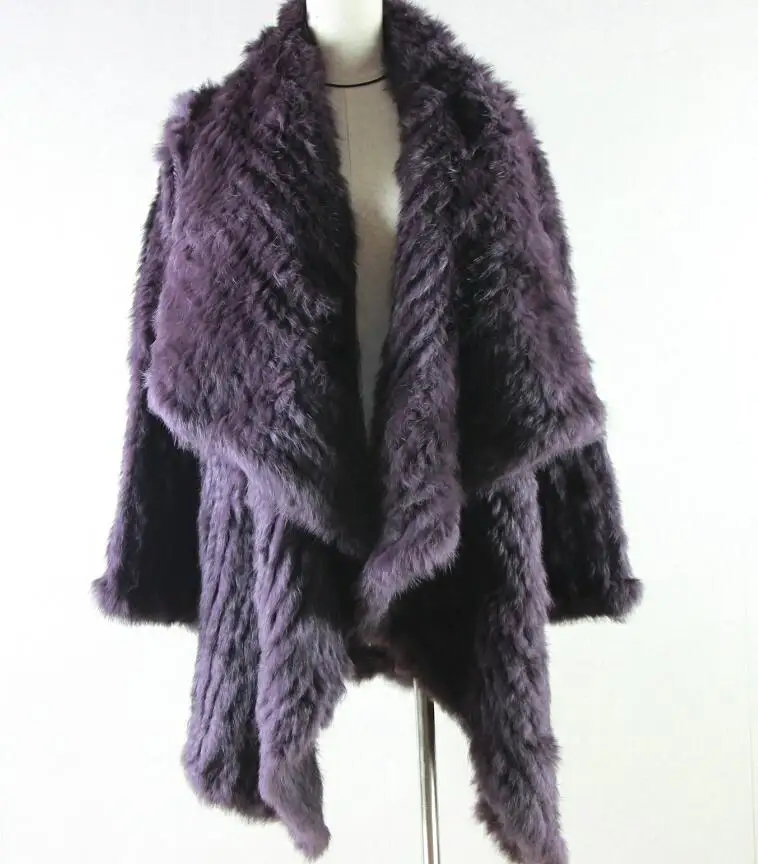 Women Fur Coats Colorful Real Rabbit Fur Coat Female Luxury Natural Knitted Rabbit Fur Winter Jacket 2019 New Fur Overcoat