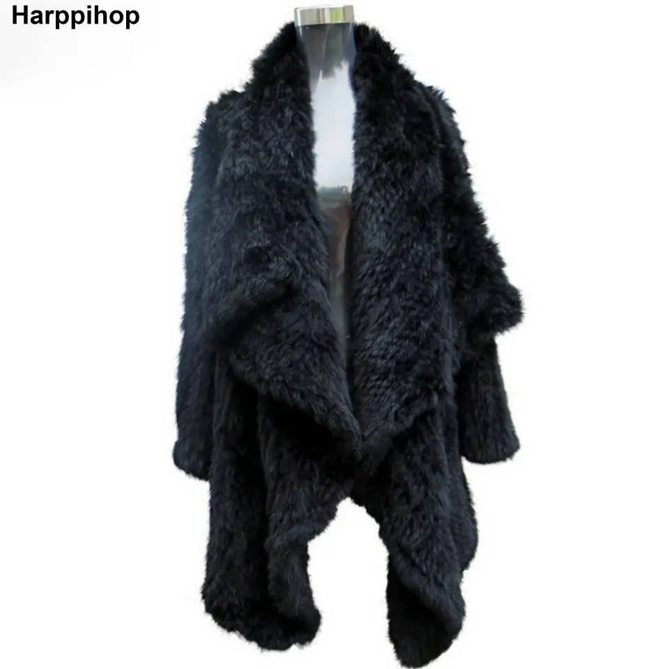 Women Fur Coats Colorful Real Rabbit Fur Coat Female Luxury Natural Knitted Rabbit Fur Winter Jacket 2019 New Fur Overcoat