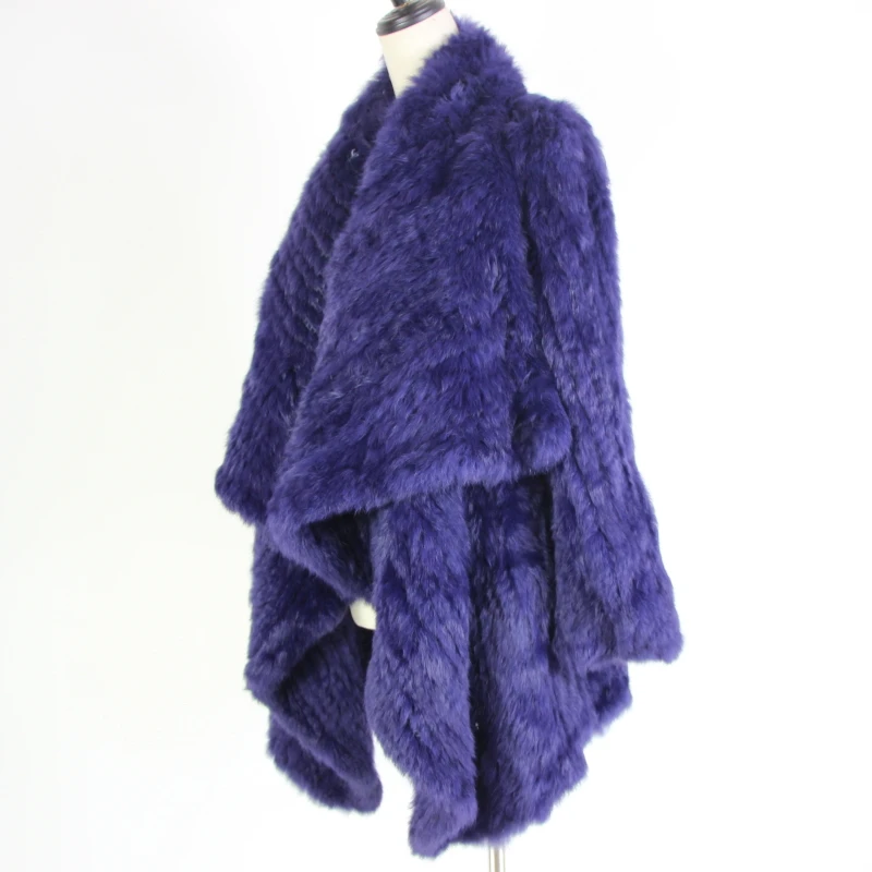 Women Fur Coats Colorful Real Rabbit Fur Coat Female Luxury Natural Knitted Rabbit Fur Winter Jacket 2019 New Fur Overcoat