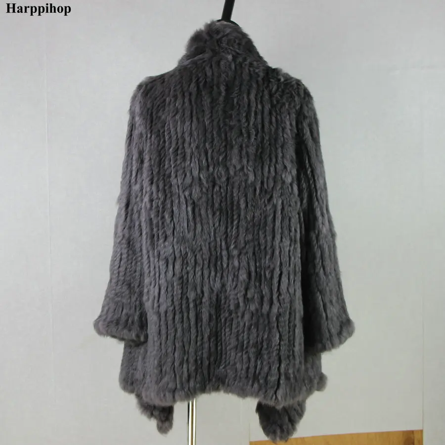 Women Fur Coats Colorful Real Rabbit Fur Coat Female Luxury Natural Knitted Rabbit Fur Winter Jacket 2019 New Fur Overcoat