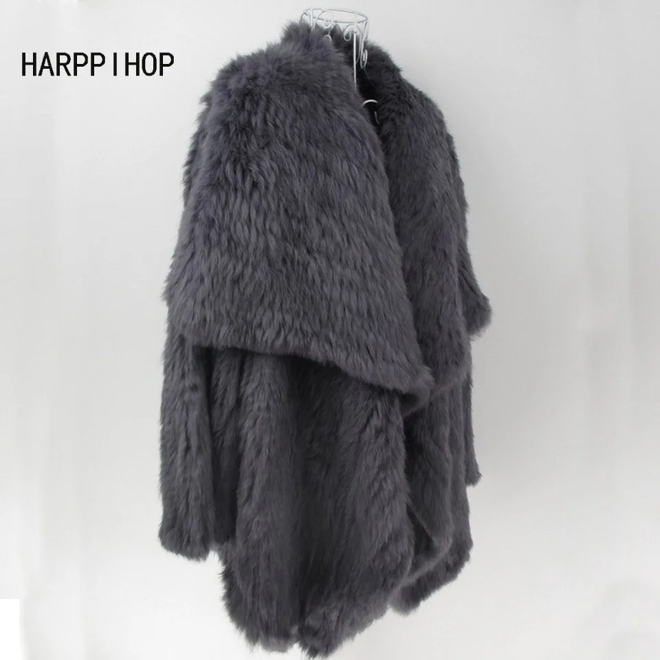 Women Fur Coats Colorful Real Rabbit Fur Coat Female Luxury Natural Knitted Rabbit Fur Winter Jacket 2019 New Fur Overcoat