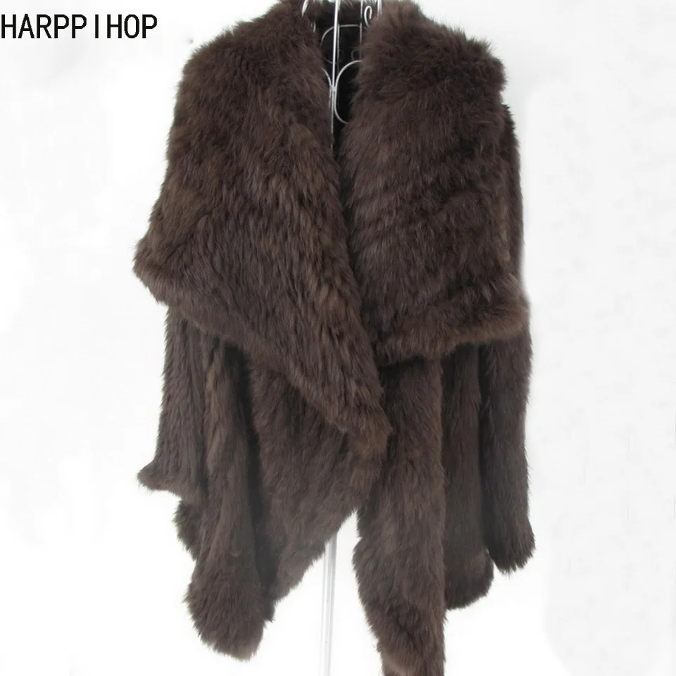 Women Fur Coats Colorful Real Rabbit Fur Coat Female Luxury Natural Knitted Rabbit Fur Winter Jacket 2019 New Fur Overcoat