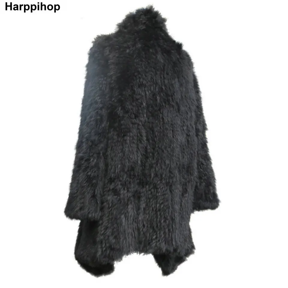 Women Fur Coats Colorful Real Rabbit Fur Coat Female Luxury Natural Knitted Rabbit Fur Winter Jacket 2019 New Fur Overcoat
