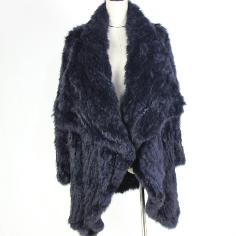 Women Fur Coats Colorful Real Rabbit Fur Coat Female Luxury Natural Knitted Rabbit Fur Winter Jacket 2019 New Fur Overcoat