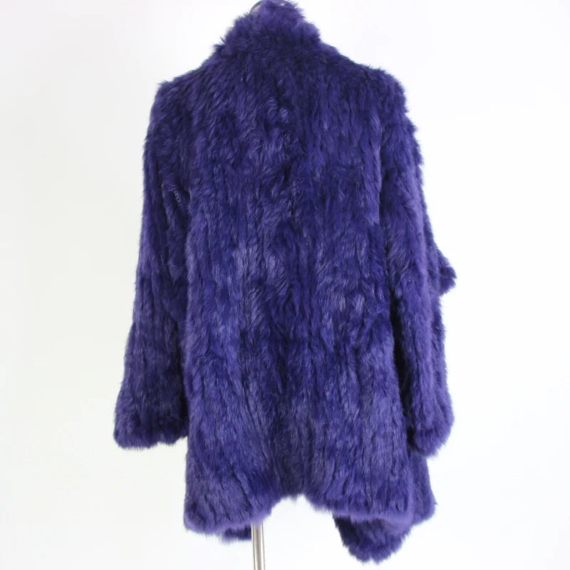 Women Fur Coats Colorful Real Rabbit Fur Coat Female Luxury Natural Knitted Rabbit Fur Winter Jacket 2019 New Fur Overcoat