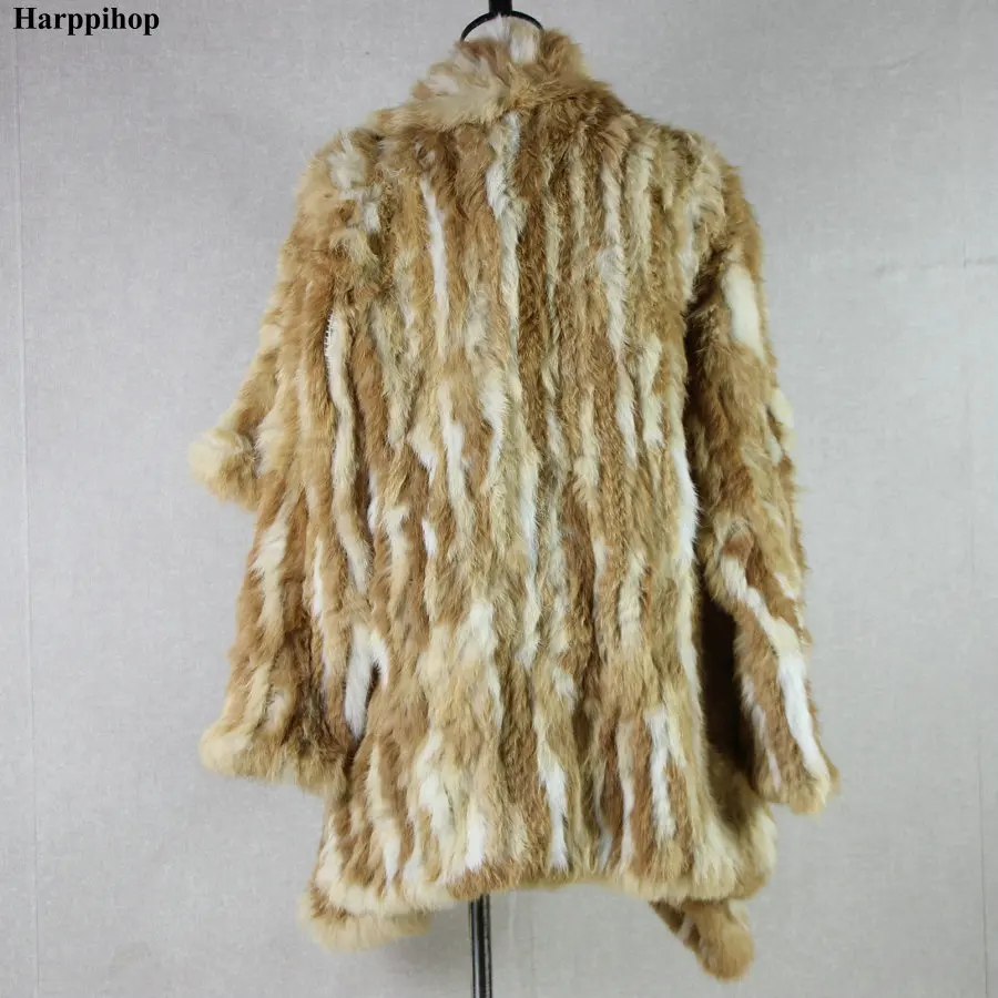 Women Fur Coats Colorful Real Rabbit Fur Coat Female Luxury Natural Knitted Rabbit Fur Winter Jacket 2019 New Fur Overcoat