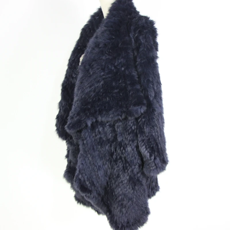 Women Fur Coats Colorful Real Rabbit Fur Coat Female Luxury Natural Knitted Rabbit Fur Winter Jacket 2019 New Fur Overcoat