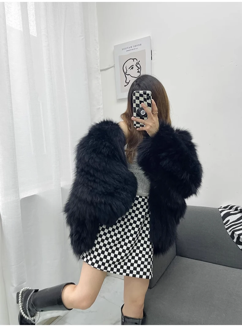 Lautaro Winter Shaggy Hairy Thick Warm Soft Colored Faux Fur Jacket Women with Hood Bat Sleeved Loose Casual Designer Clothes