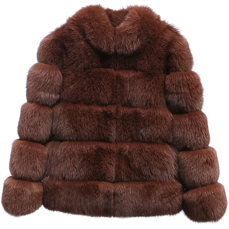Women Faux Fur Fox Coats Short Coat Jackets Elegant Autumn Winter Jacket Furry Outerwear Elegant Splice Thick Warm Coffe Coats