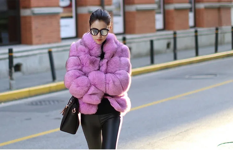 Women Faux Fur Fox Coats Short Coat Jackets Elegant Autumn Winter Jacket Furry Outerwear Elegant Splice Thick Warm Coffe Coats
