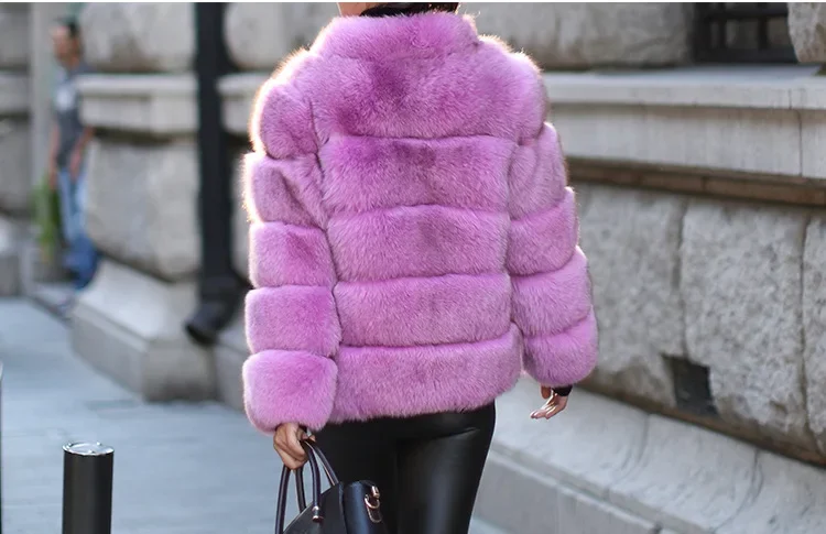 Women Faux Fur Fox Coats Short Coat Jackets Elegant Autumn Winter Jacket Furry Outerwear Elegant Splice Thick Warm Coffe Coats