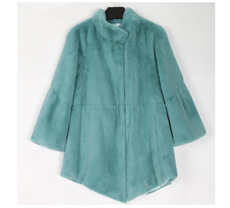 Nerazzurri Fluffy Loose Warm Soft White Faux Fur Coat with Flare Sleeve Furry Jacket 2022 Fashion Autumn Winter Women Clothes