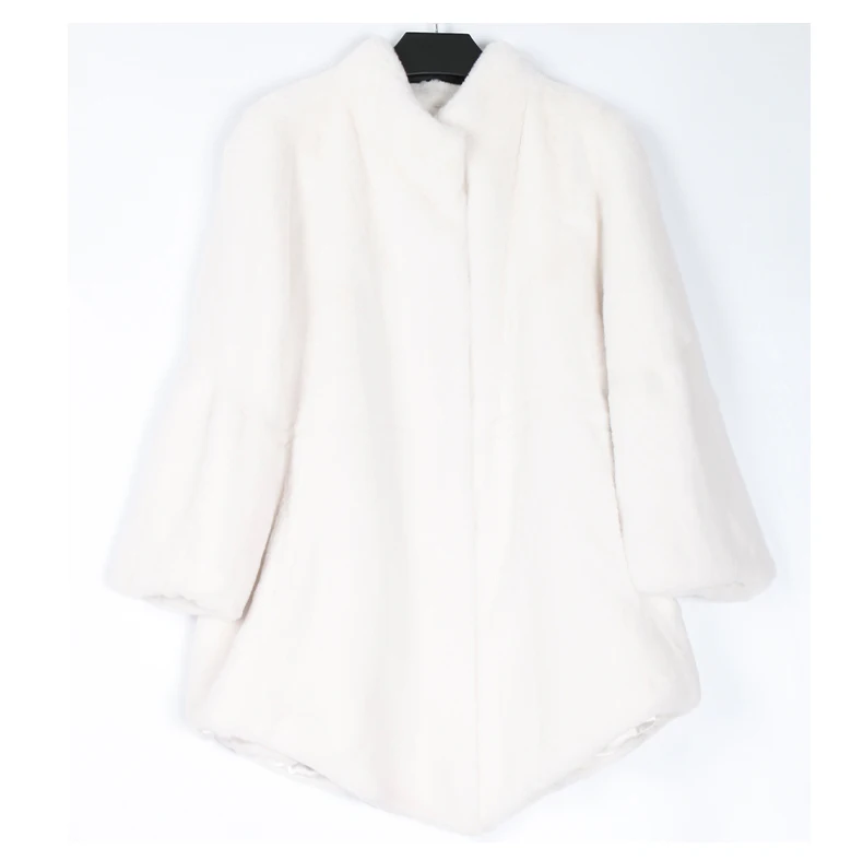 Nerazzurri Fluffy Loose Warm Soft White Faux Fur Coat with Flare Sleeve Furry Jacket 2022 Fashion Autumn Winter Women Clothes