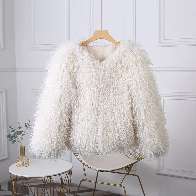 Tossy Female Fluffy Faux Fox Fur Jacket Overcoat Winter Loose Luxury Long Sleeve High Waist Patchwork Coat Women's Outwear 2025