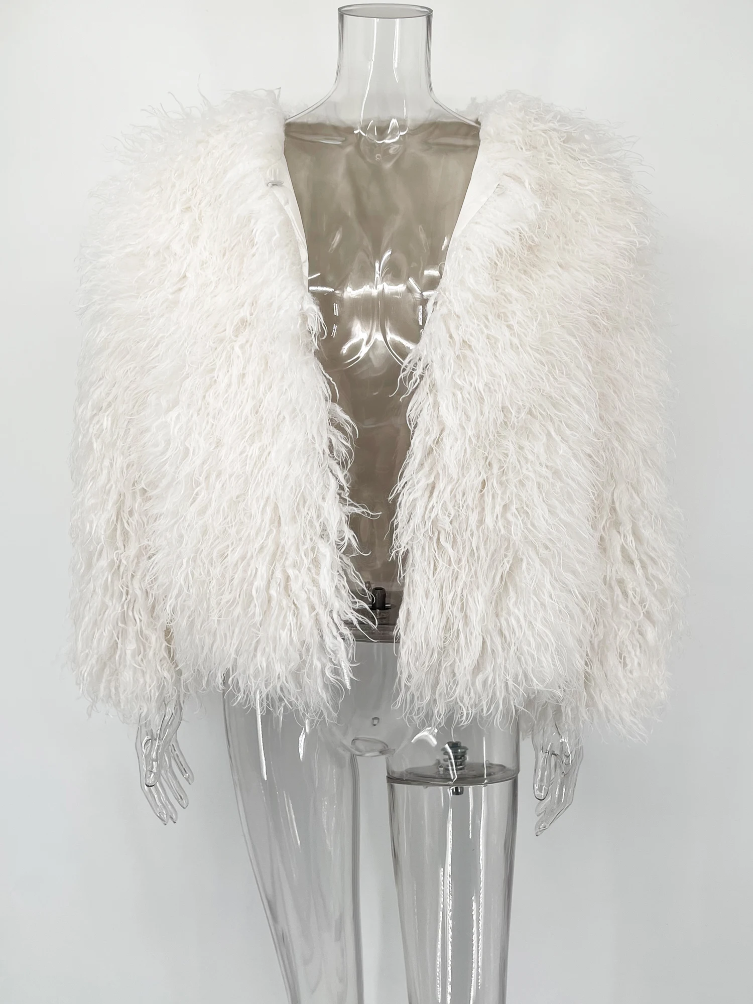 Tossy Female Fluffy Faux Fox Fur Jacket Overcoat Winter Loose Luxury Long Sleeve High Waist Patchwork Coat Women's Outwear 2025