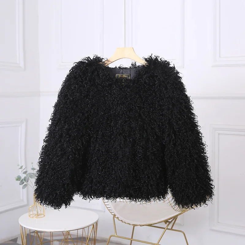 Tossy Female Fluffy Faux Fox Fur Jacket Overcoat Winter Loose Luxury Long Sleeve High Waist Patchwork Coat Women's Outwear 2025