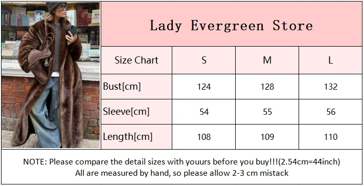 Woman Mixed Color Long Faux Fur Coat Fashion Lapel Collar Full Sleeve Loose Overcoat 2025 Winter Lady Warm High Street Outwear
