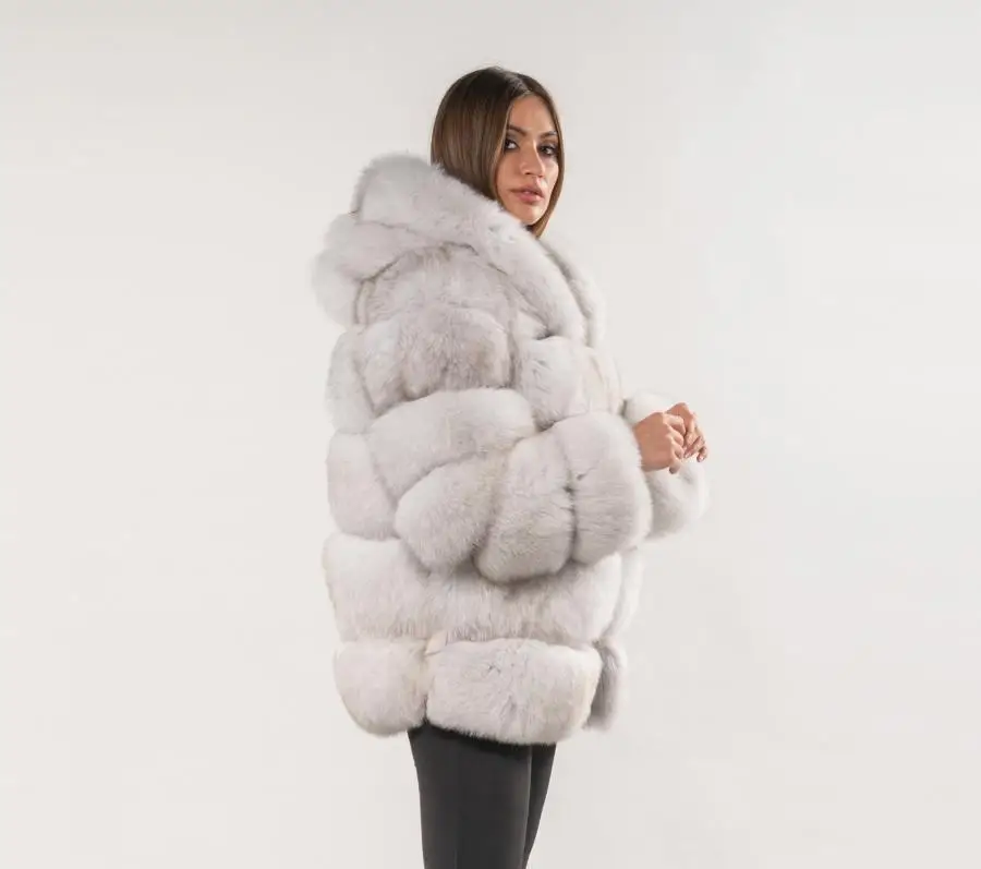 Women Faux Rabbit Fur Coats Hooded Fur Jackets Solid Long Sleeves Open Stitch Thick Warm Fur Loose Fit Casual 2025 Autumn Winter