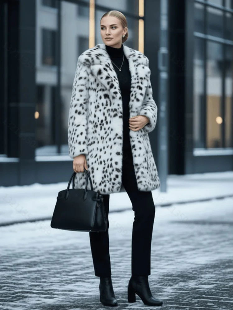 Women's faux fur coat, long and soft fur trim, suitable for autumn and winter, providing warmth and comfort for casual wear.
