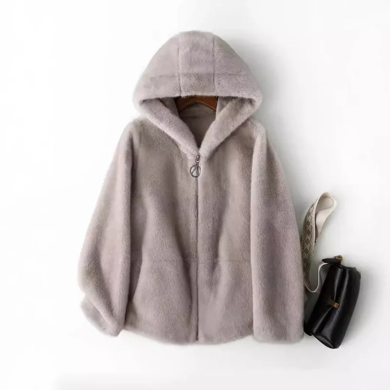 ZXRYXGS High Quality Faux Fur Coat Hoode Women's Jackets 2025 New Autumn and Winter Fashionable Jackets Women Coat Tide