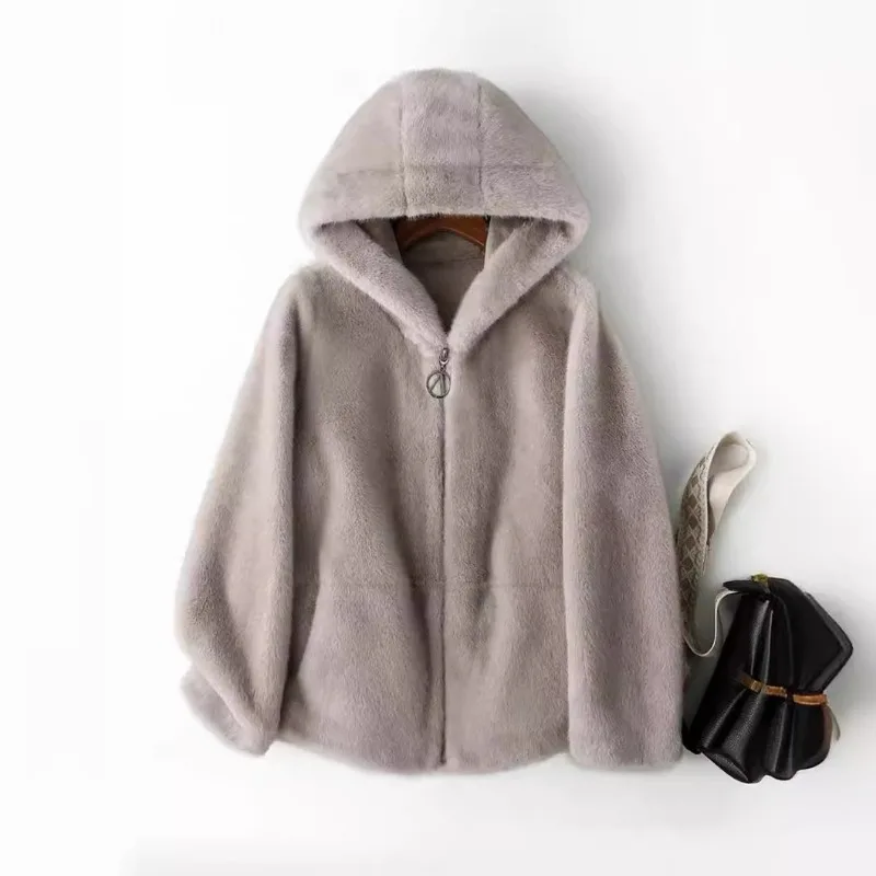 ZXRYXGS High Quality Faux Fur Coat Hoode Women's Jackets 2025 New Autumn and Winter Fashionable Jackets Women Coat Tide