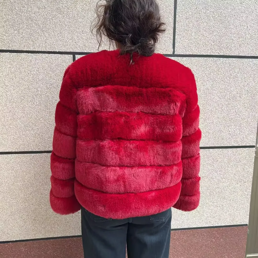 Women's Fluffy Faux Fur Coat Winter Hot Selling Fashionable Luxury Faux Fox Fur Coat Long Sleeve Ladies' Fake Fur Winter Clothin