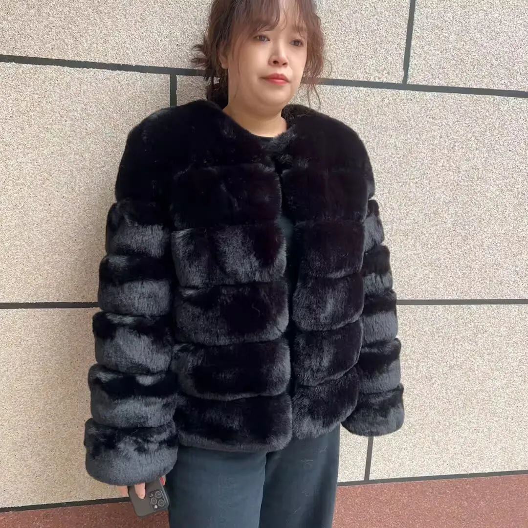 Women's Fluffy Faux Fur Coat Winter Hot Selling Fashionable Luxury Faux Fox Fur Coat Long Sleeve Ladies' Fake Fur Winter Clothin