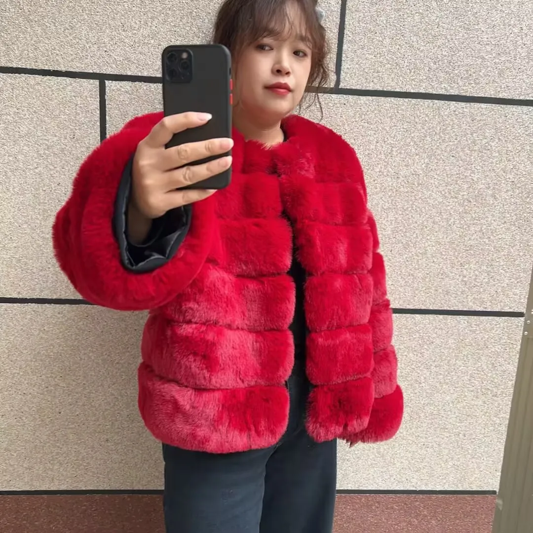 Women's Fluffy Faux Fur Coat Winter Hot Selling Fashionable Luxury Faux Fox Fur Coat Long Sleeve Ladies' Fake Fur Winter Clothin