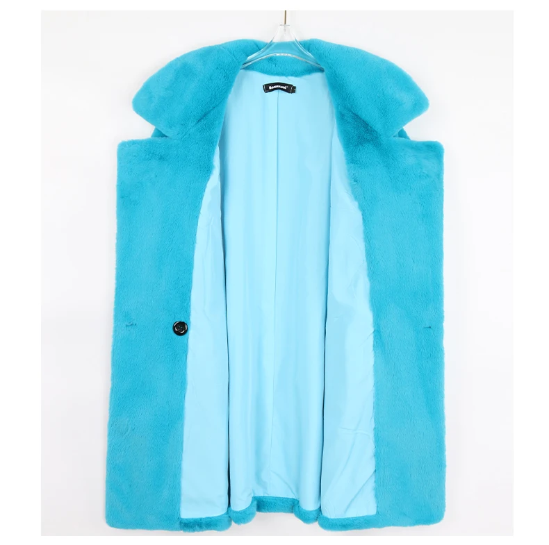 Mauroicardi Winter Oversized Purple Warm White Faux Fur Coat Women Long Sleeve Double Breasted Loose Casual Soft Fluffy Jacket