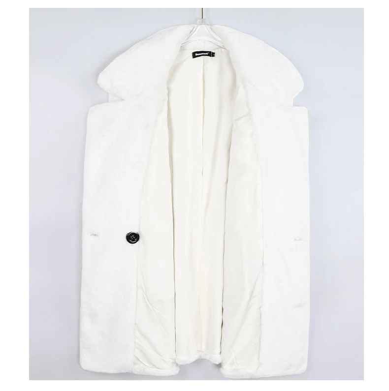 Mauroicardi Winter Oversized Purple Warm White Faux Fur Coat Women Long Sleeve Double Breasted Loose Casual Soft Fluffy Jacket