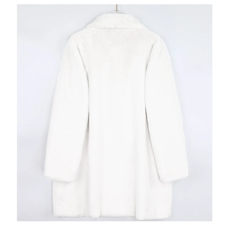 Mauroicardi Winter Oversized Purple Warm White Faux Fur Coat Women Long Sleeve Double Breasted Loose Casual Soft Fluffy Jacket