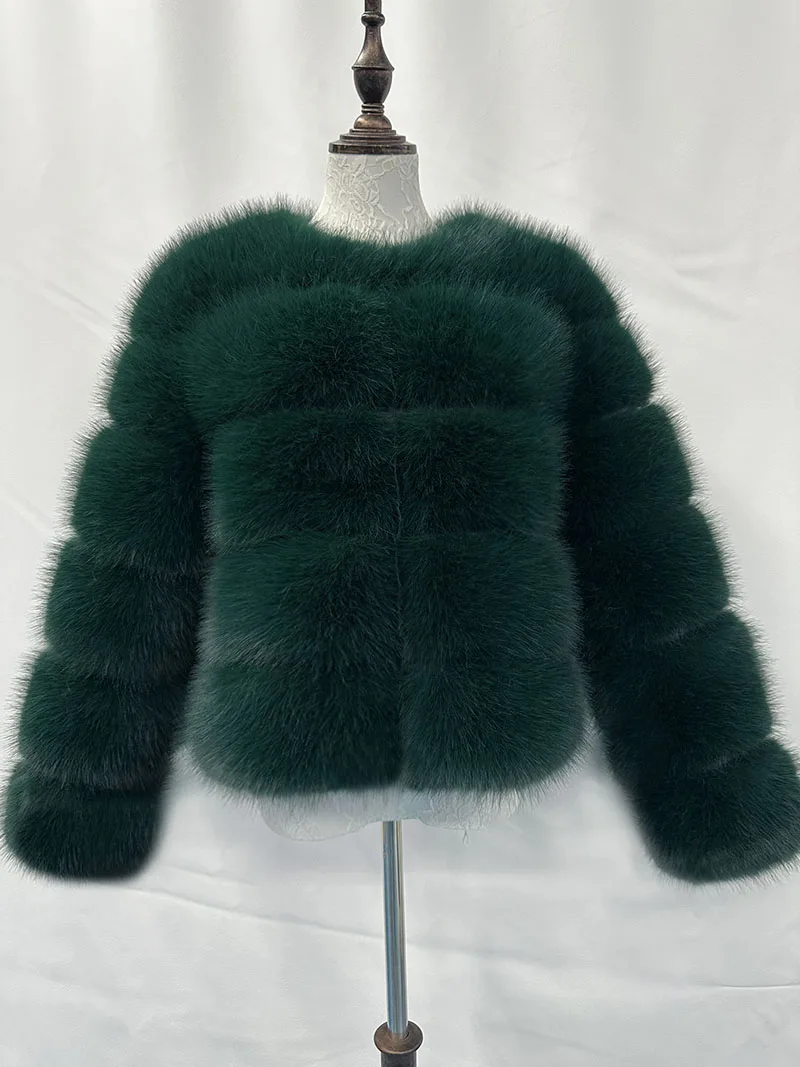 Women's Fashion faux fur coat super hot Autumn Winter women short Faux fox fur fluffy jacket high quality Ladies furry coats