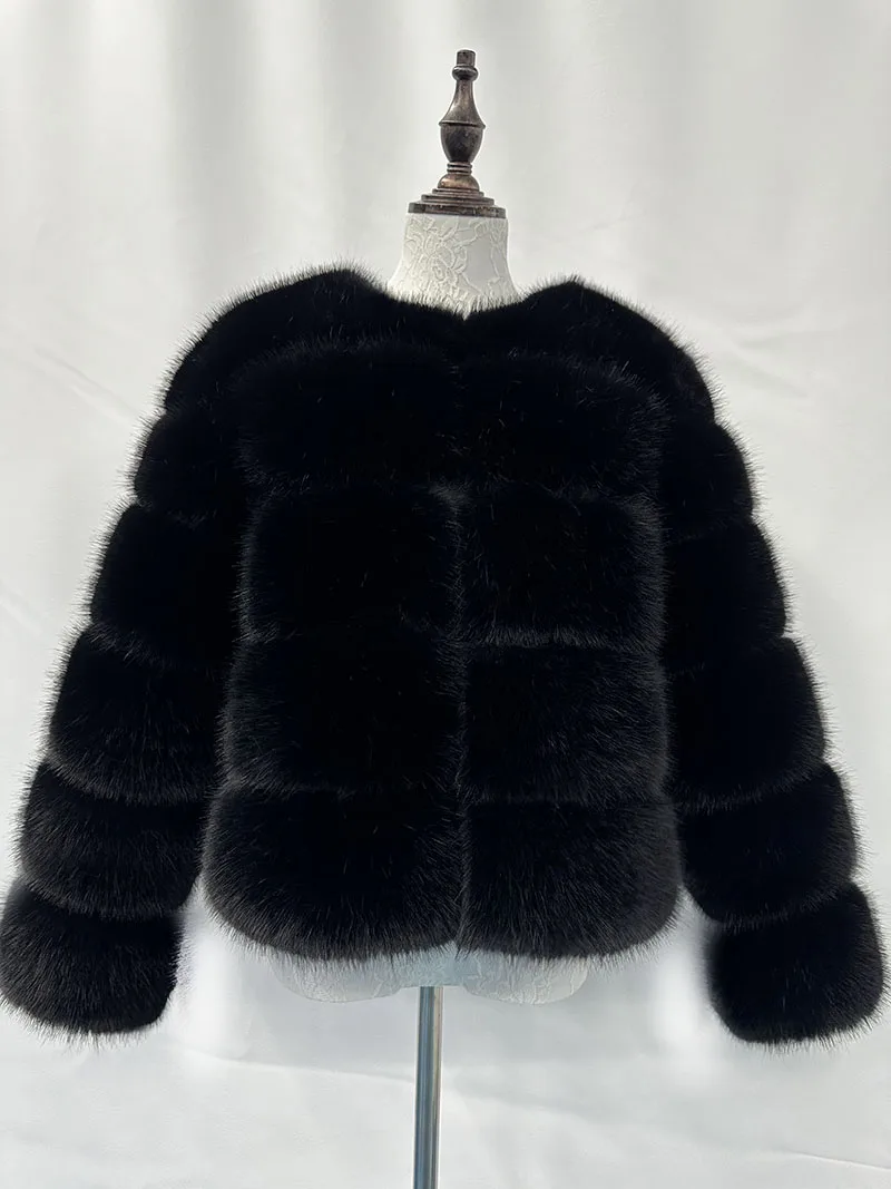 Women's Fashion faux fur coat super hot Autumn Winter women short Faux fox fur fluffy jacket high quality Ladies furry coats