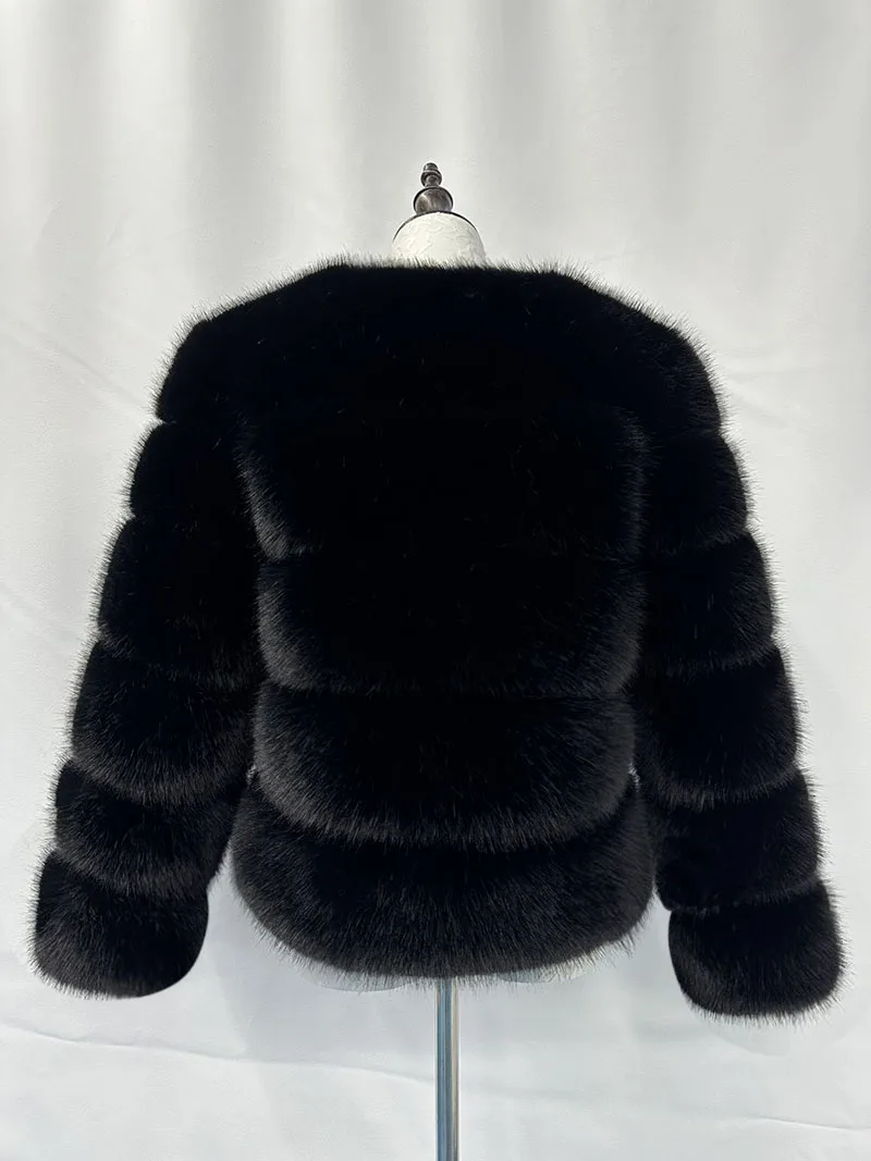 Women's Fashion faux fur coat super hot Autumn Winter women short Faux fox fur fluffy jacket high quality Ladies furry coats