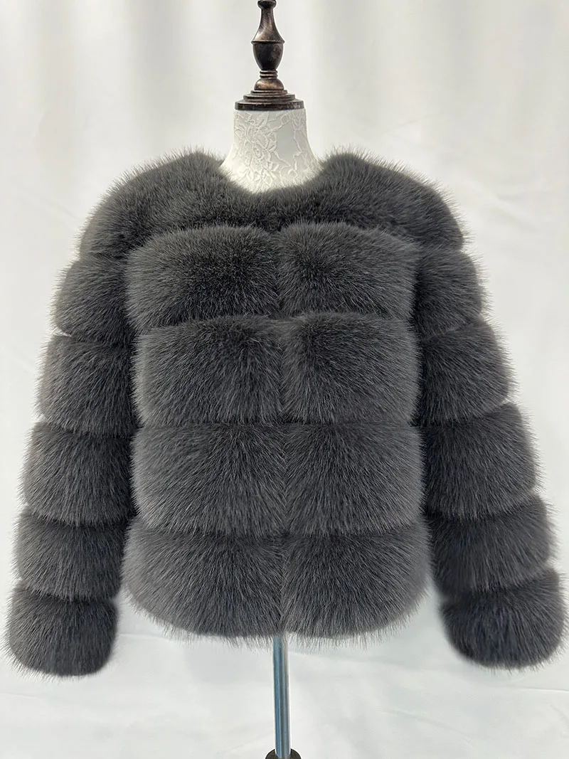 Women's Fashion faux fur coat super hot Autumn Winter women short Faux fox fur fluffy jacket high quality Ladies furry coats