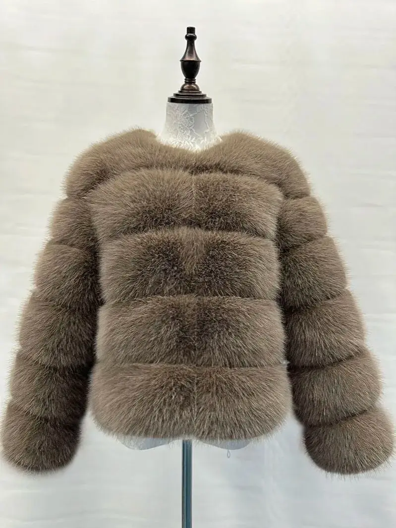 Women's Fashion faux fur coat super hot Autumn Winter women short Faux fox fur fluffy jacket high quality Ladies furry coats